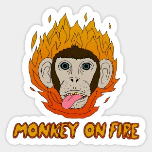 Monkey on fire Sticker